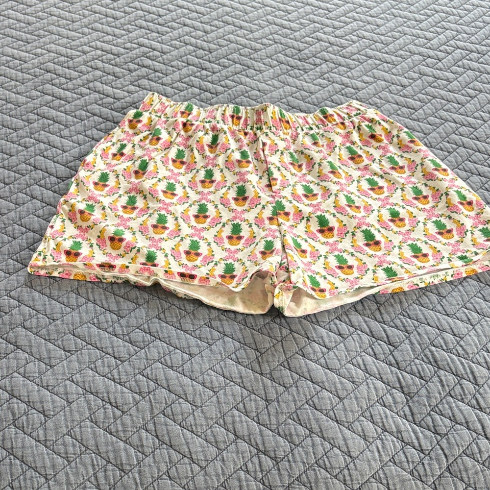 BedHead Pink Tank Top with Pineapple Print Sleep Shorts-medium - Picture 2 of 7